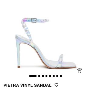 SCHUTZ Iridescent Pearl-Stud Ankle-Strap Heel